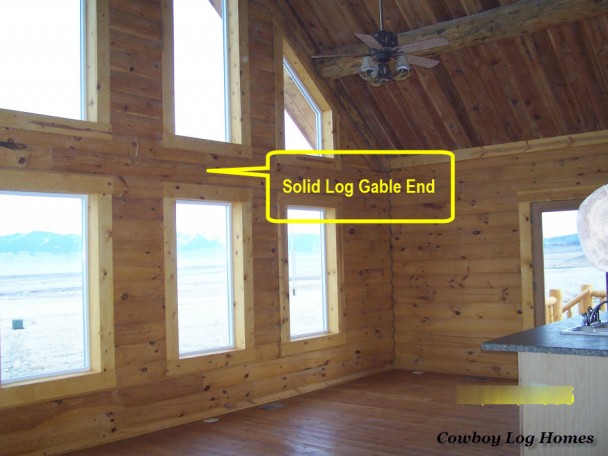 solid log gable end