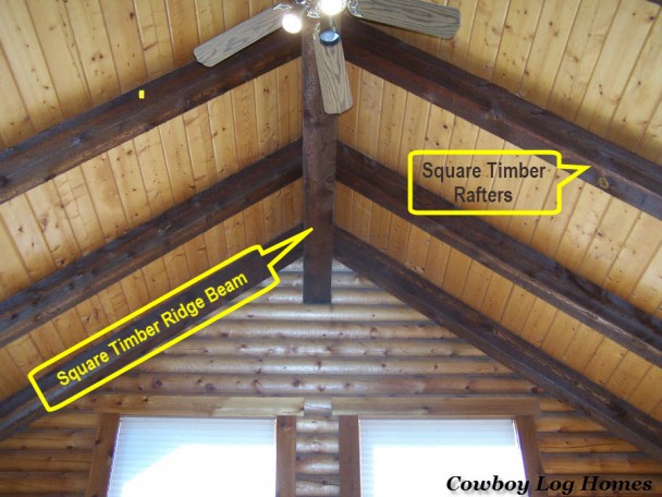 square timber log home roof sysltem