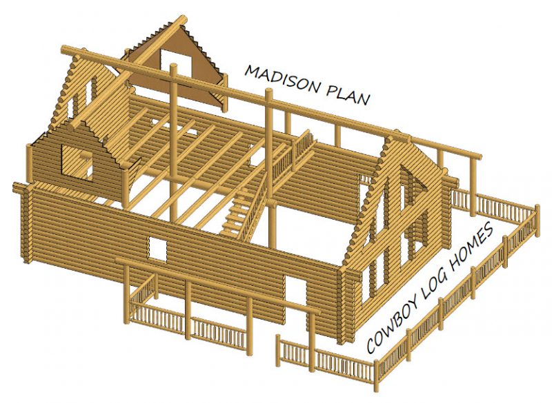 Madison Plan 1 482 Sq Ft Cowboy Log Homes